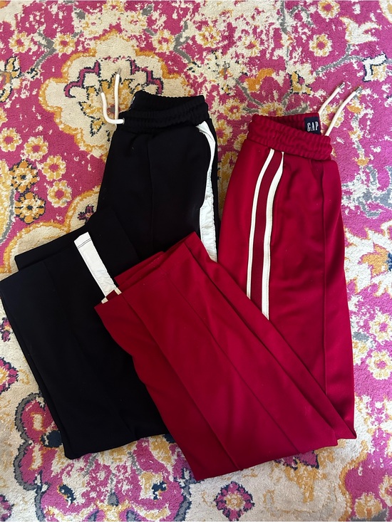 GAP Pants - GAP Burgundy & Black Track Pants with Side Stripe